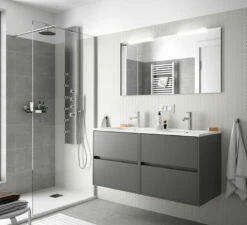 Muebles Project Wasmeubel 120cm 2 Kraangaten Mat Grijs