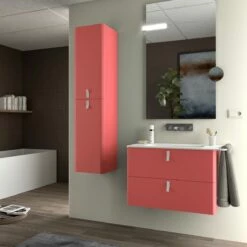 Muebles Unique Badmeubel 80cm Rojo Met Witte Grepen