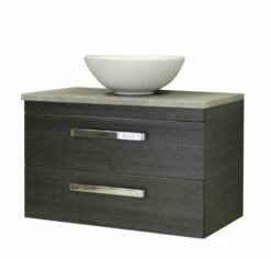 Sanicare Q11 Badkamermeubel Met Grey-stone Topblad 80 Cm Schots-eiken