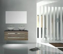 Sanicare Q12 Badkamermeubel Met Black-stone Topblad 120 Cm Grey-wood