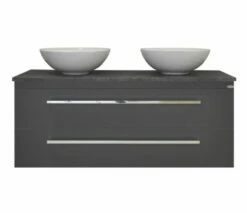 Sanicare Q12 Badkamermeubel Met Black-stone Topblad 120 Cm Antraciet