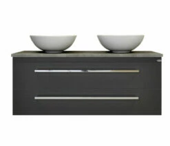 Sanicare Q12 Badkamermeubel Met Grey-stone Topblad 120 Cm Antraciet