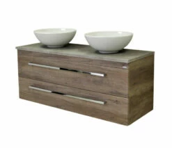 Sanicare Q12 Badkamermeubel Met Grey-stone Topblad 120 Cm Truffel