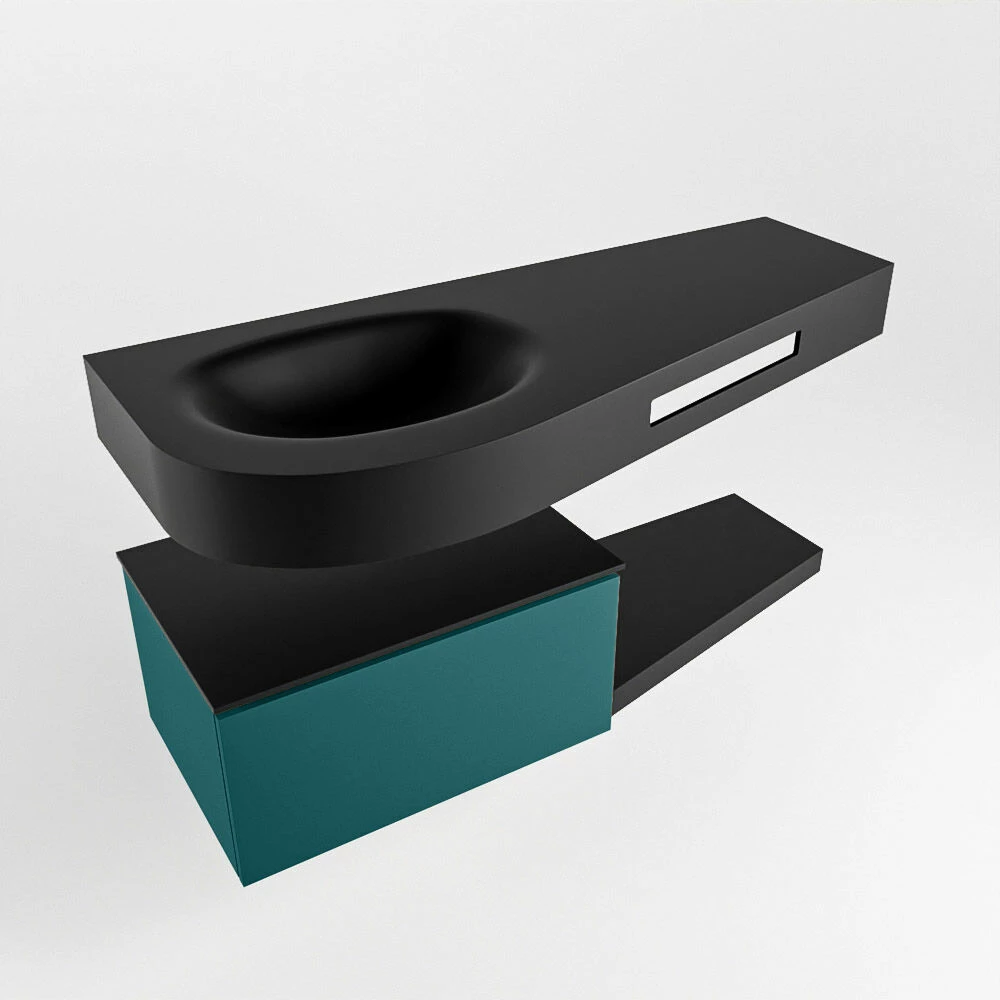 Mondiaz Riva Badmeubel 120cm Smag Met 1 Lade En Wastafel Links 0 Kraangaten Urban - Afbeelding 4