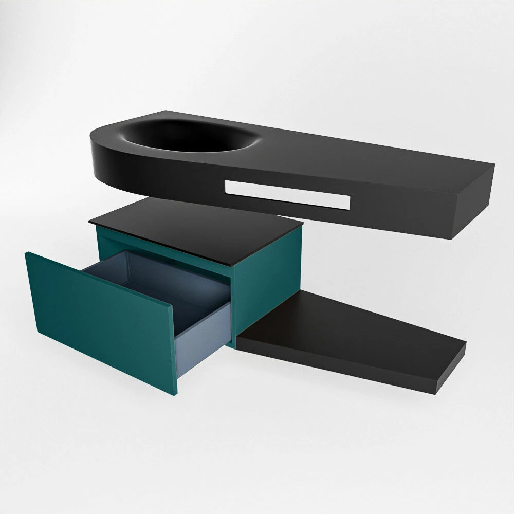 Mondiaz Riva Badmeubel 120cm Smag Met 1 Lade En Wastafel Links 0 Kraangaten Urban - Afbeelding 6