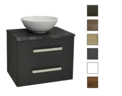 Sanicare Q11 Badkamermeubel Met Black-stone Topblad 65 Cm Belluno