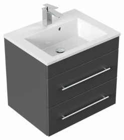 Saniclear Francisco Badkamermeubel 60cm 1 Kraangat Antraciet