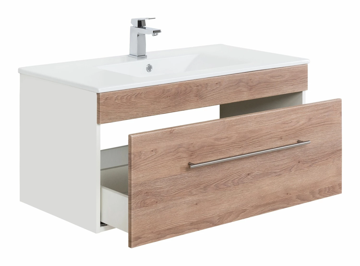 Saniclear Viva Badmeubelset 3-delig 100cm Licht Eiken - Afbeelding 4