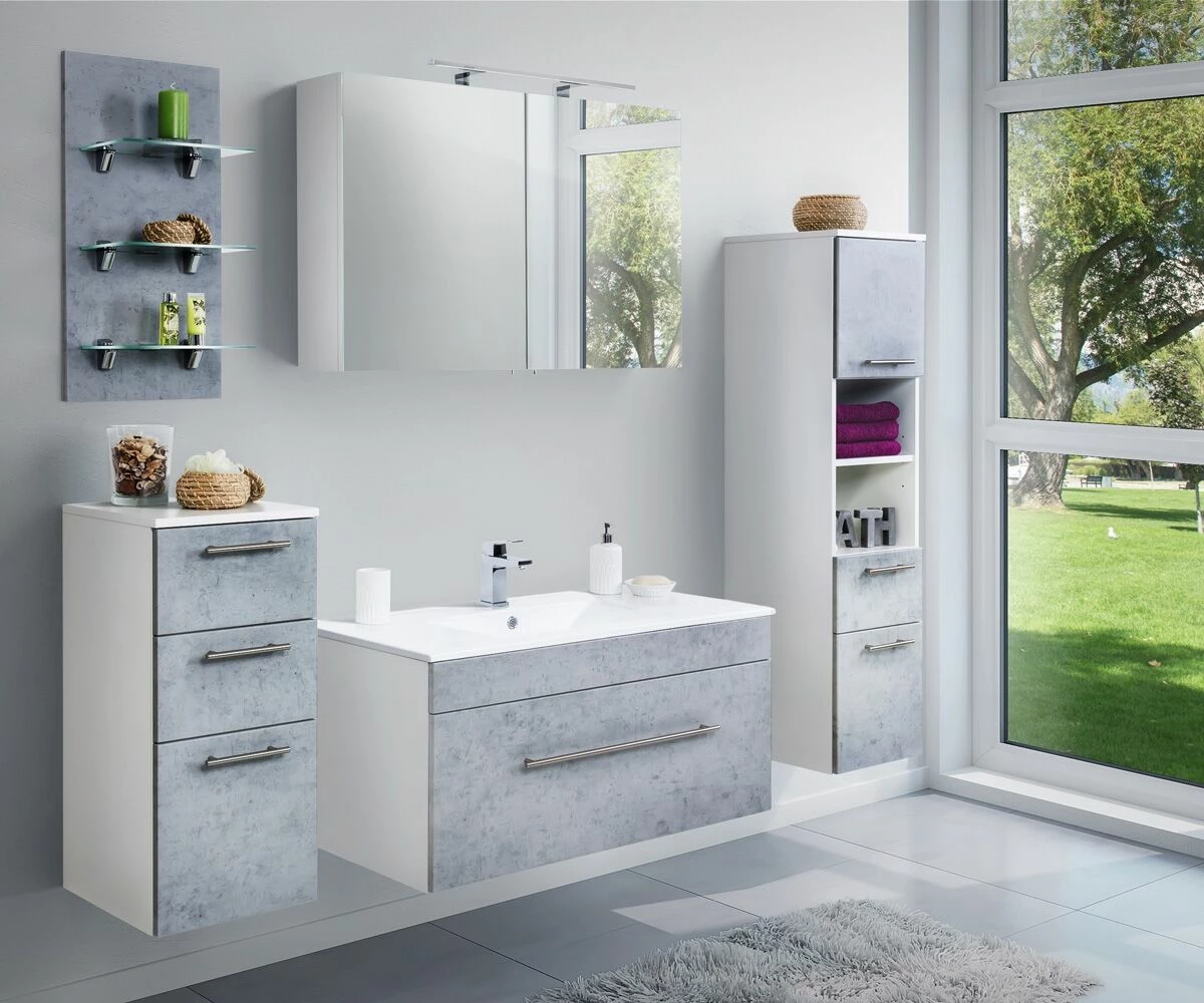 Saniclear Viva Badmeubelset 5-delig 100cm Betongrijs