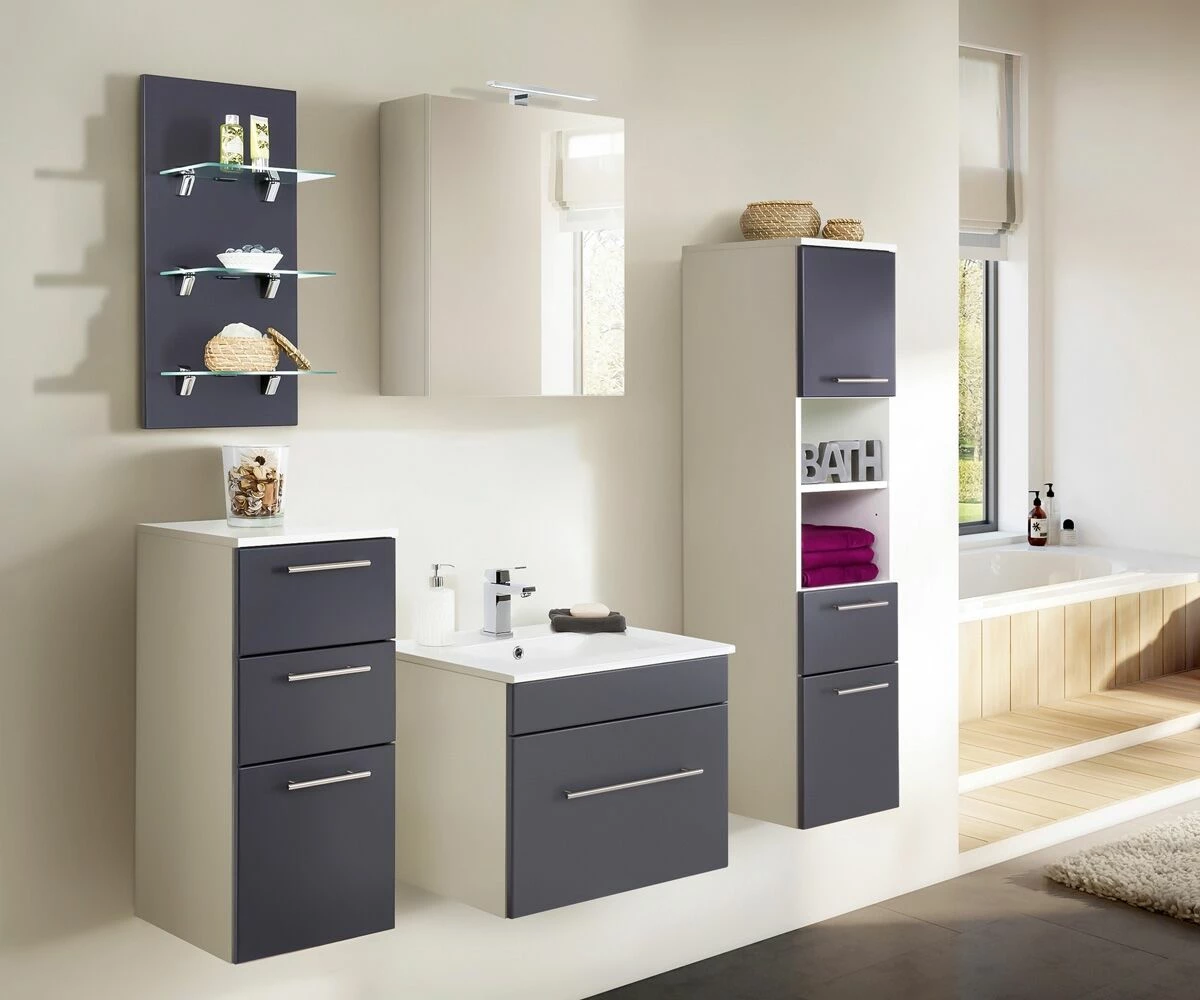 Saniclear Viva Badmeubelset 5-delig 60cm Antraciet