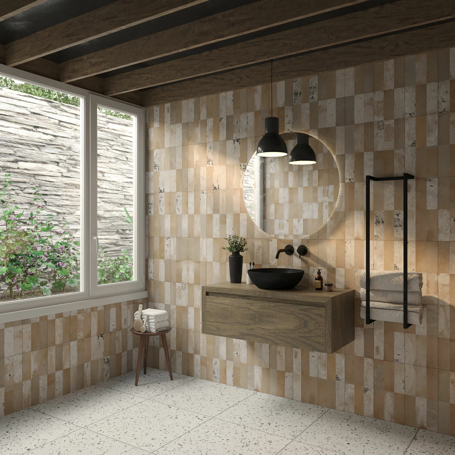 SaniGoods Alvares Badmeubel 100cm Eiken Ashgrey Met Zwarte Waskom - Afbeelding 3