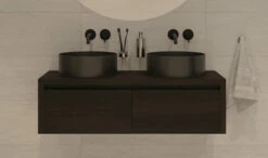 SaniGoods Alvares Badmeubel 120cm 2 Lades Zonder Waskom Eiken Charcoal