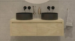 SaniGoods Alvares Badmeubel 120cm 2 Lades Zonder Waskom Eiken Corn Silk