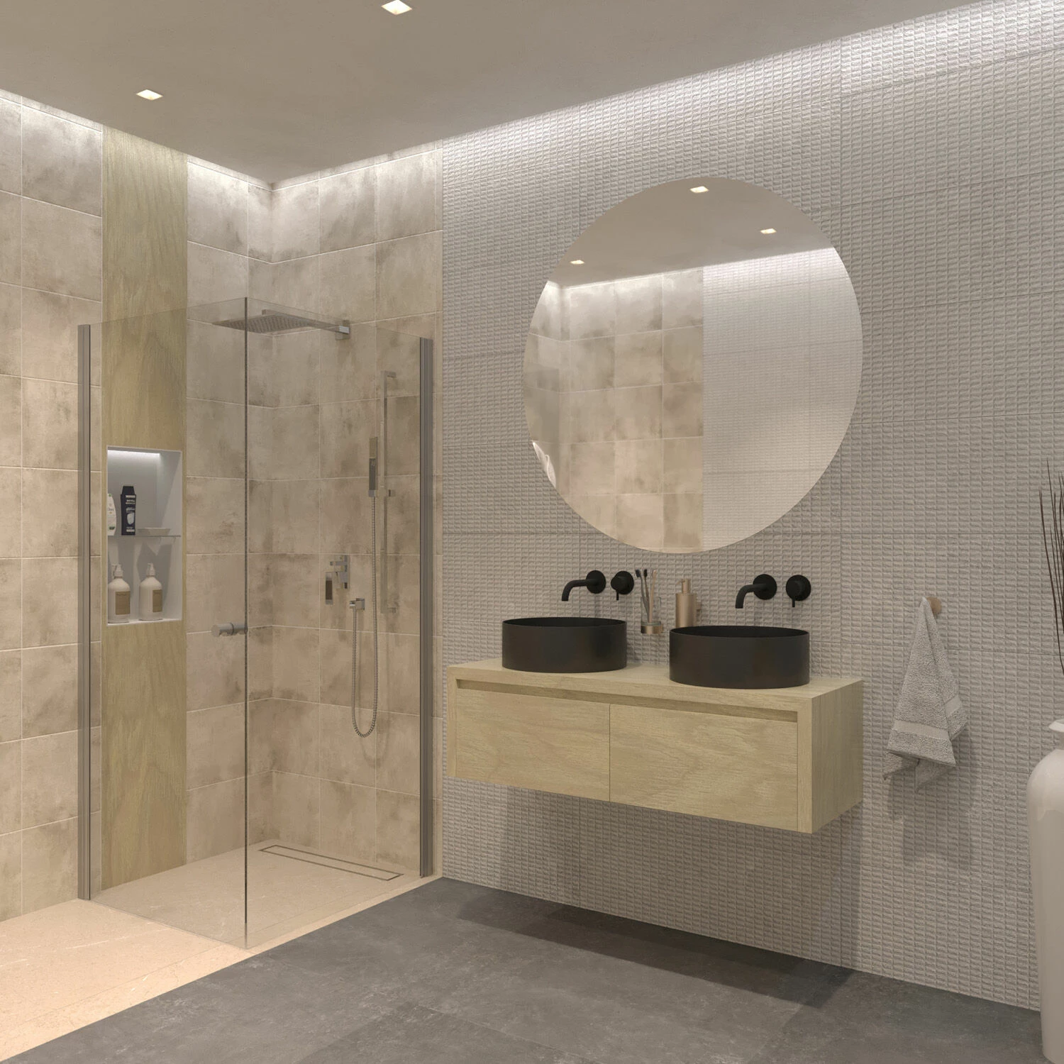 SaniGoods Alvares Badmeubel 120cm 2 Lades Zonder Waskom Eiken Corn Silk - Afbeelding 3