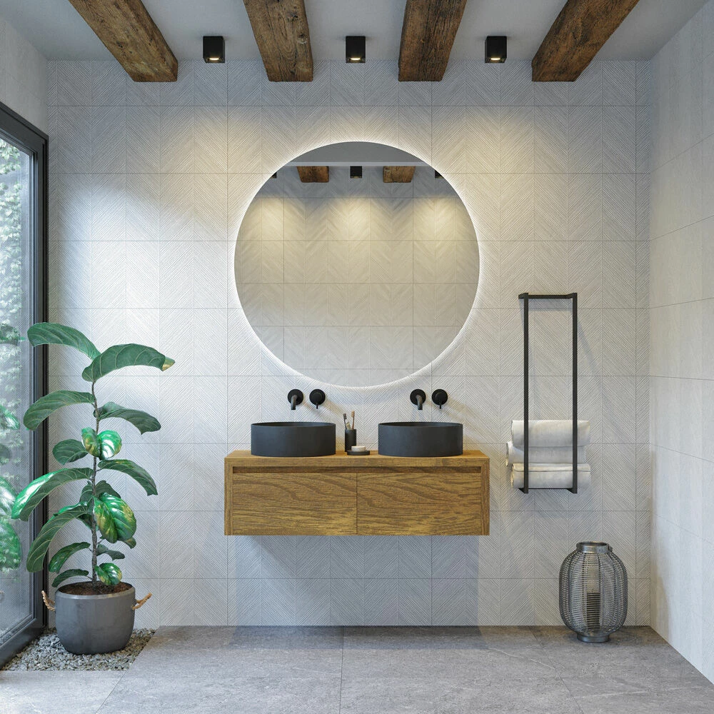 SaniGoods Alvares Badmeubel 140cm 2 Lades Zonder Waskom Eiken Castle Brown - Afbeelding 3