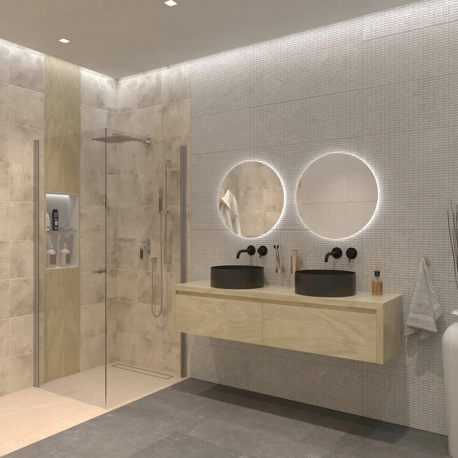 SaniGoods Alvares Badmeubel 160cm 2 Lades Zonder Waskom Eiken Corn Silk - Afbeelding 3