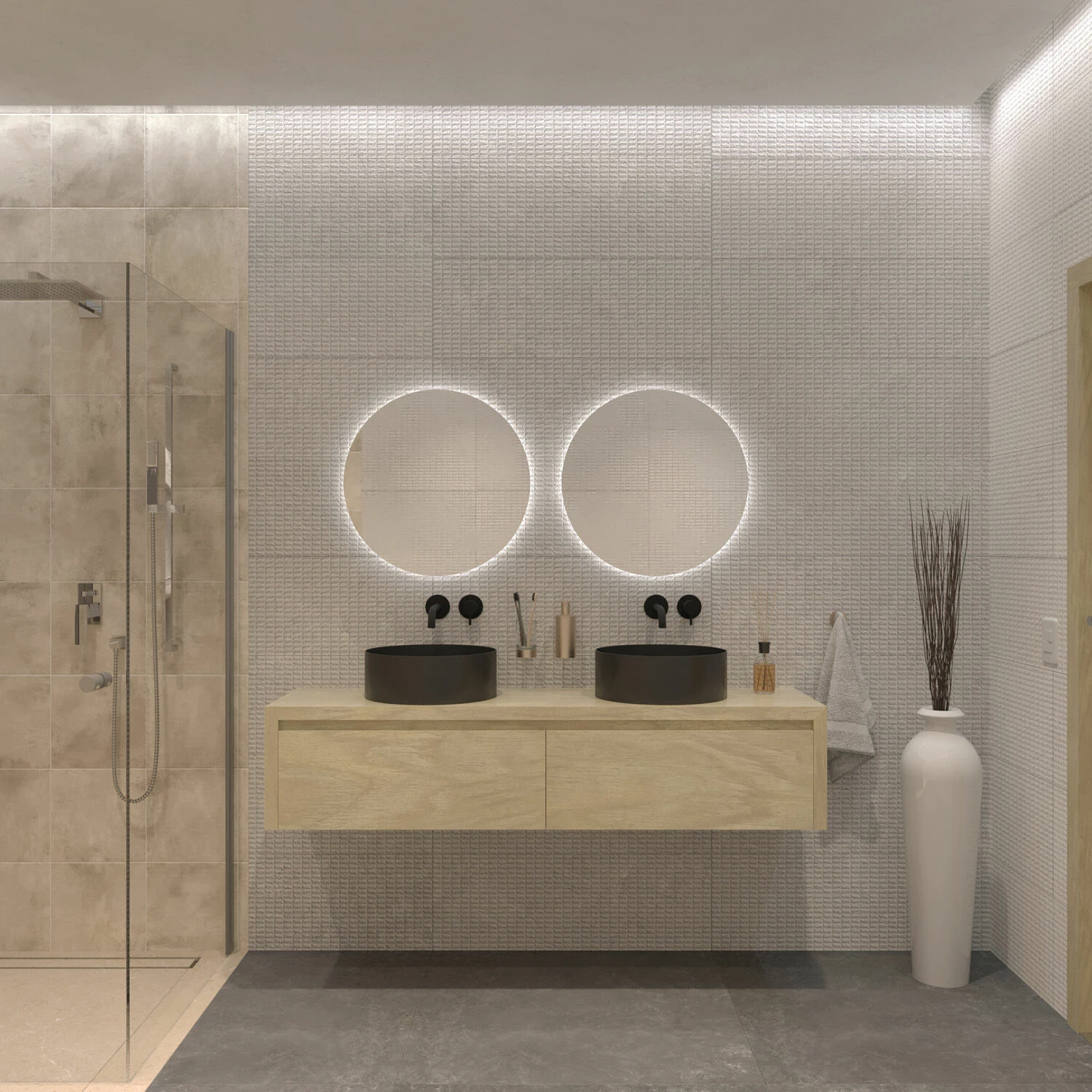 SaniGoods Alvares Badmeubel 160cm 2 Lades Zonder Waskom Eiken Corn Silk - Afbeelding 2