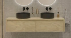 SaniGoods Alvares Badmeubel 180cm 2 Lades Zonder Waskom Eiken Corn Silk