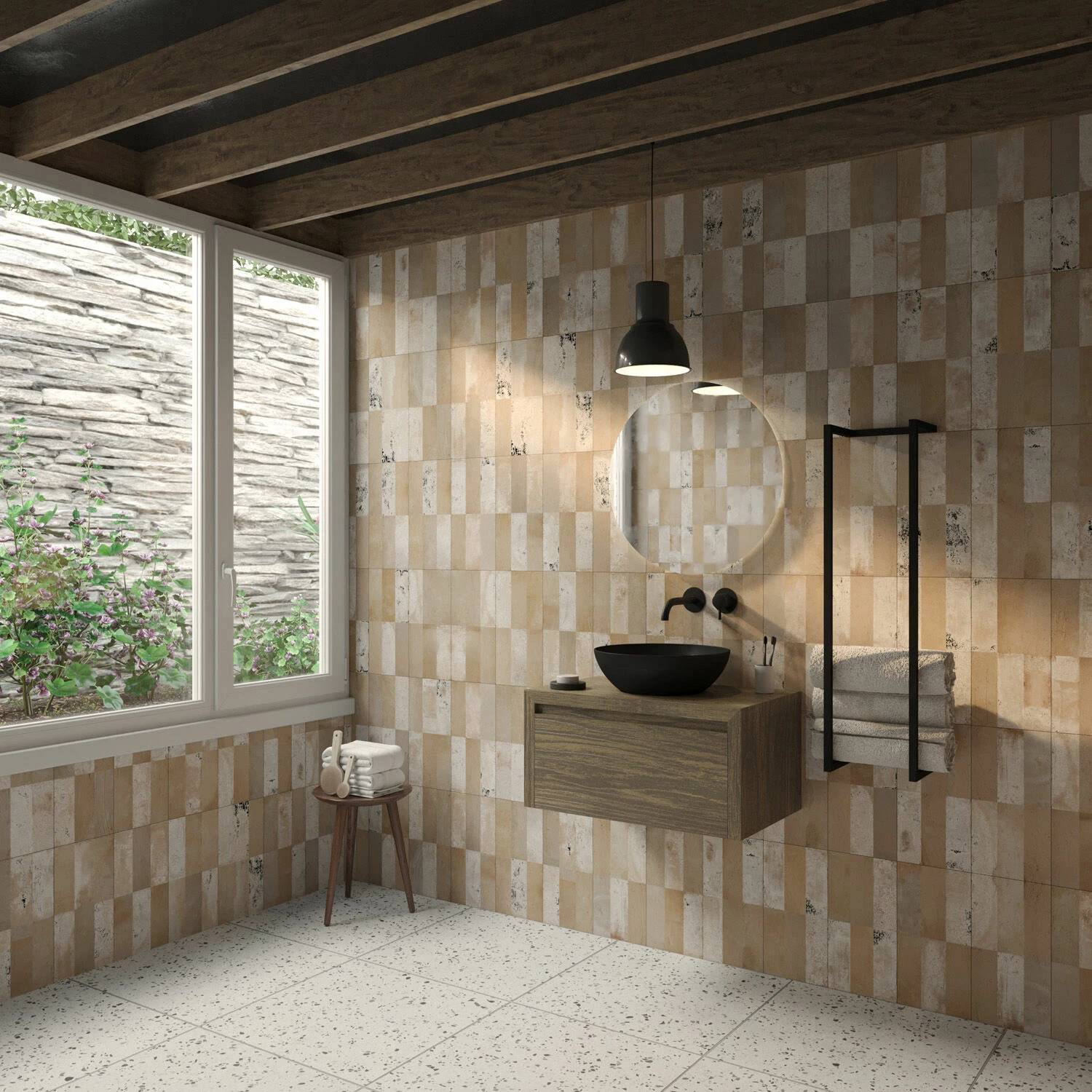 SaniGoods Alvares Badmeubel 80cm Eiken Ashgrey Met Zwarte Waskom - Afbeelding 3