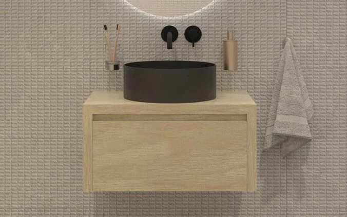 SaniGoods Alvares Badmeubel 80cm Zonder Waskom Eiken Corn Silk