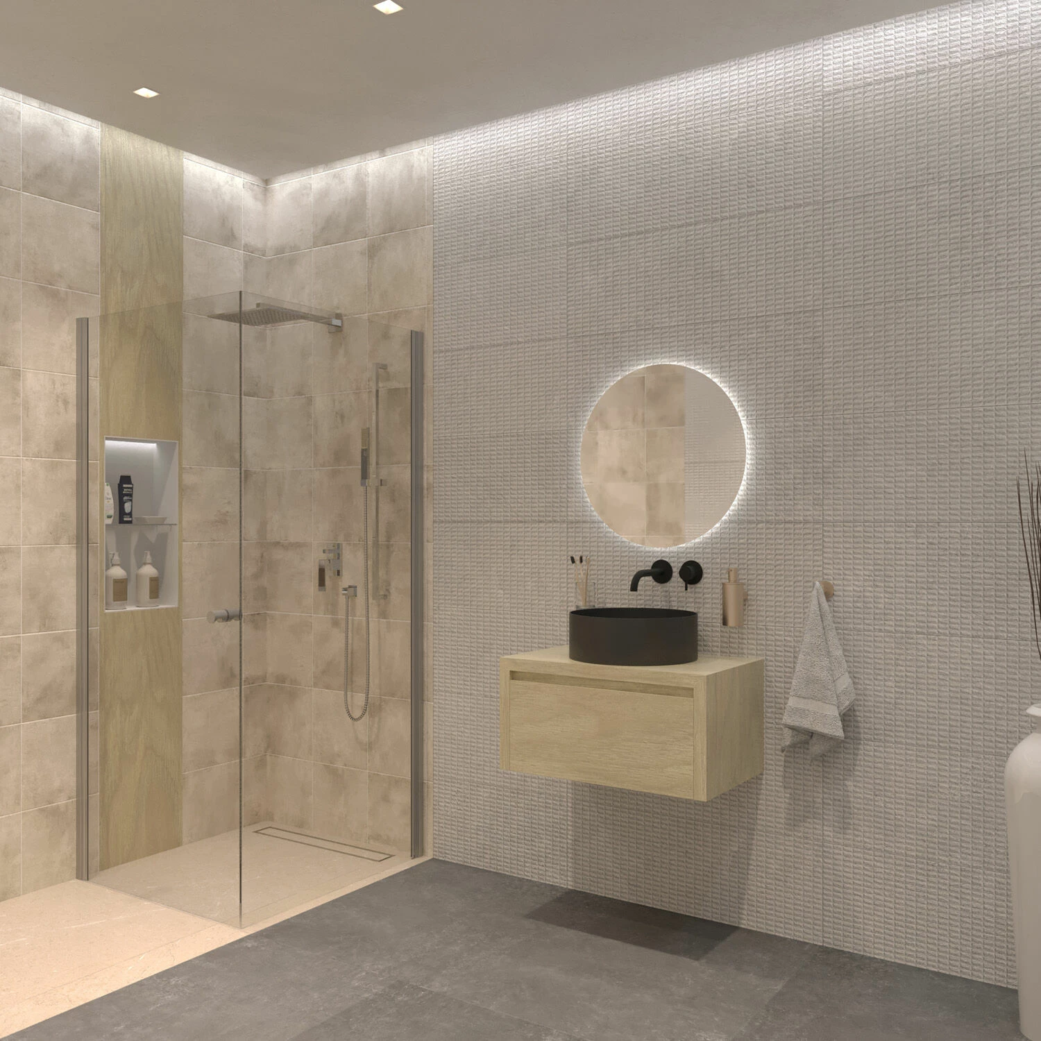 SaniGoods Alvares Badmeubel 80cm Zonder Waskom Eiken Corn Silk - Afbeelding 3