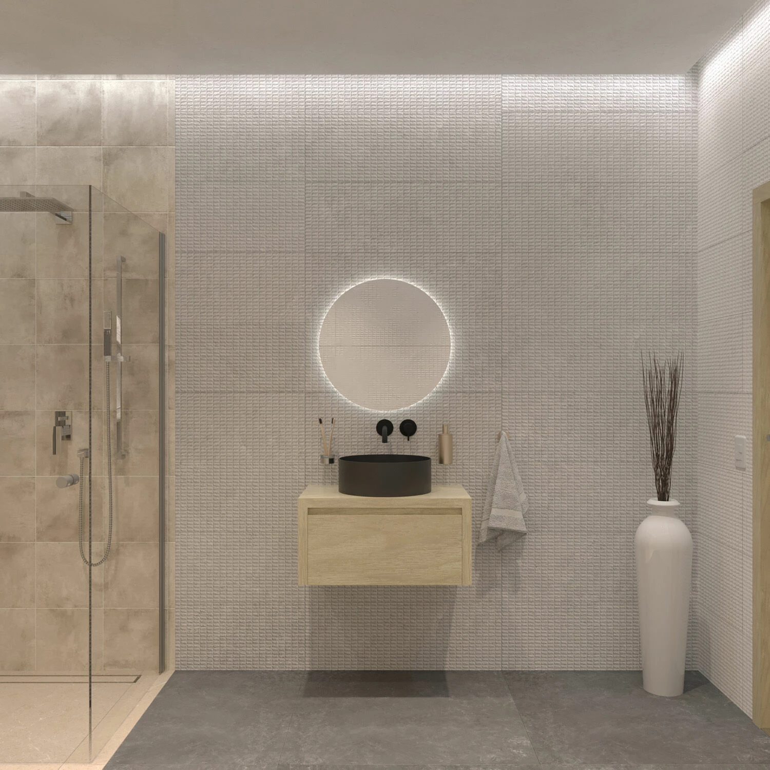 SaniGoods Alvares Badmeubel 80cm Zonder Waskom Eiken Corn Silk - Afbeelding 2