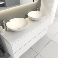 SaniGoods Sally Badkamermeubel 160cm Wit Glans Met Ronde Waskommen