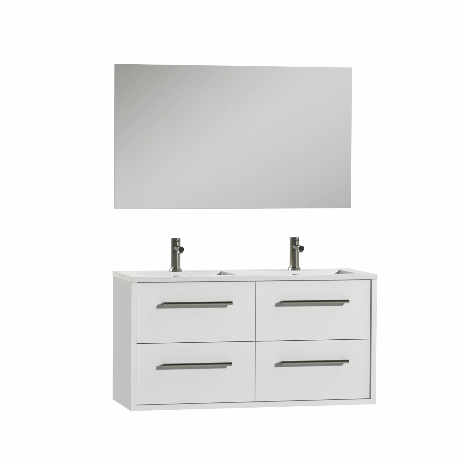 Tiger Boston Badmeubelset Incl Spiegel En Witte Wastafel 120cm Wit - Afbeelding 3