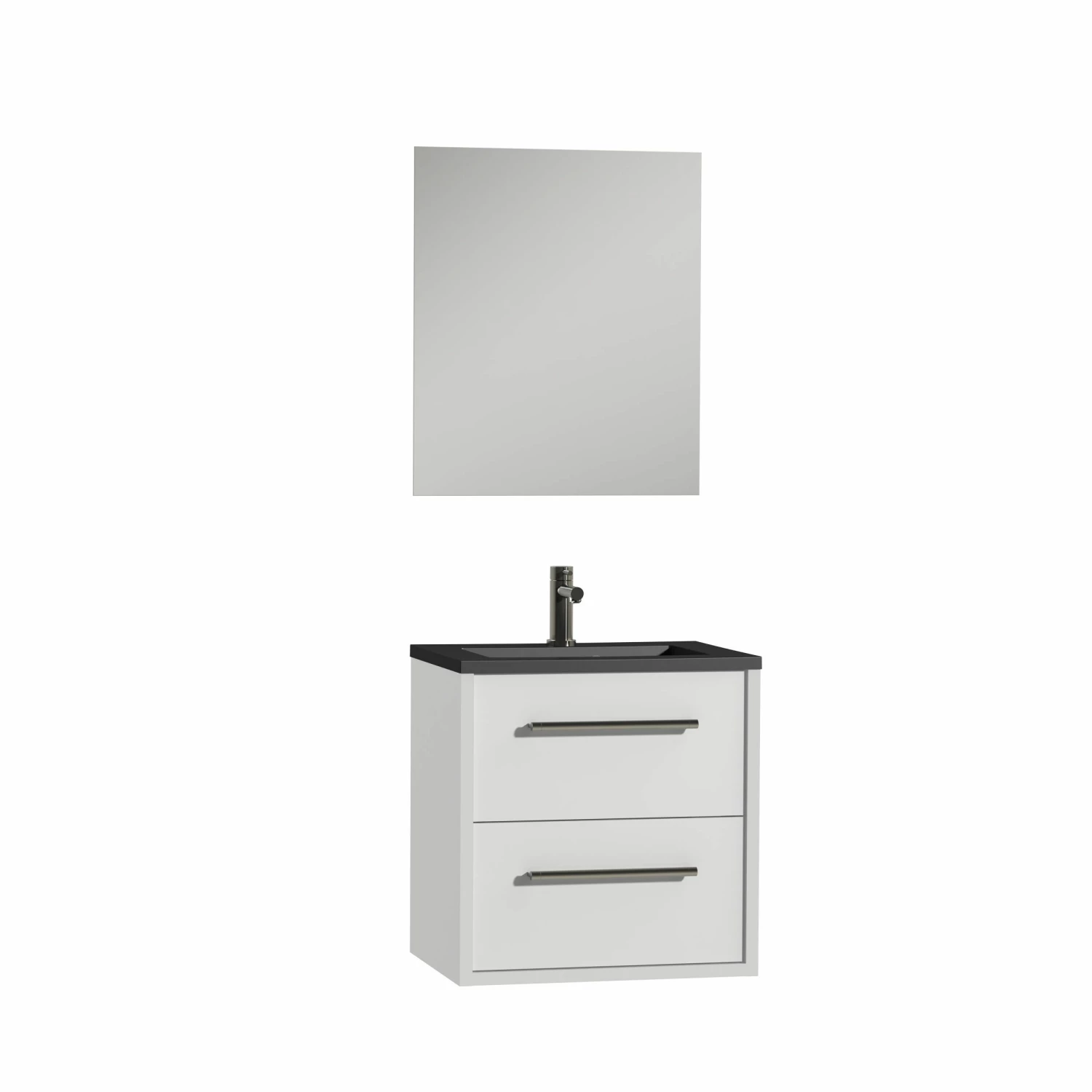 Tiger Boston Badmeubelset Incl Spiegel En Zwarte Wastafel 60cm Wit - Afbeelding 3