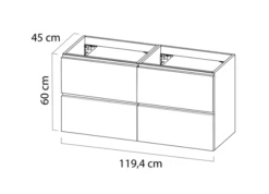 Tiger Loft Dubbel Badmeubel Met Spiegel En Zwarte Wastafel 120cm Naturel Eiken