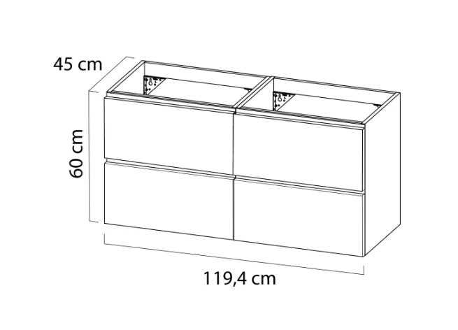 Tiger Loft Dubbel Badmeubel Met Spiegel En Zwarte Wastafel 120cm Naturel Eiken