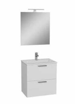 Vitra Mia Badmeubelset 80cm Inclusief Wastafel En Spiegel Wit