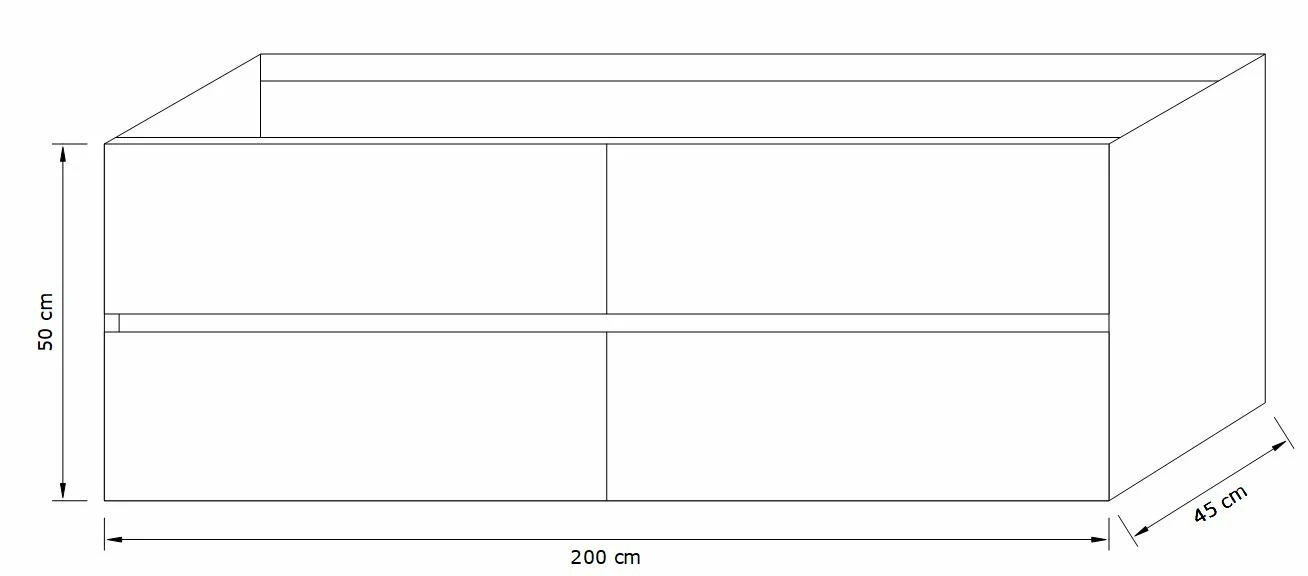 Zaro Valencia Solid Surface Badmeubel 200cm Mat Carrara Mat 1 Kraangat Spoelbak Rechts Met 4 Lades - Afbeelding 5